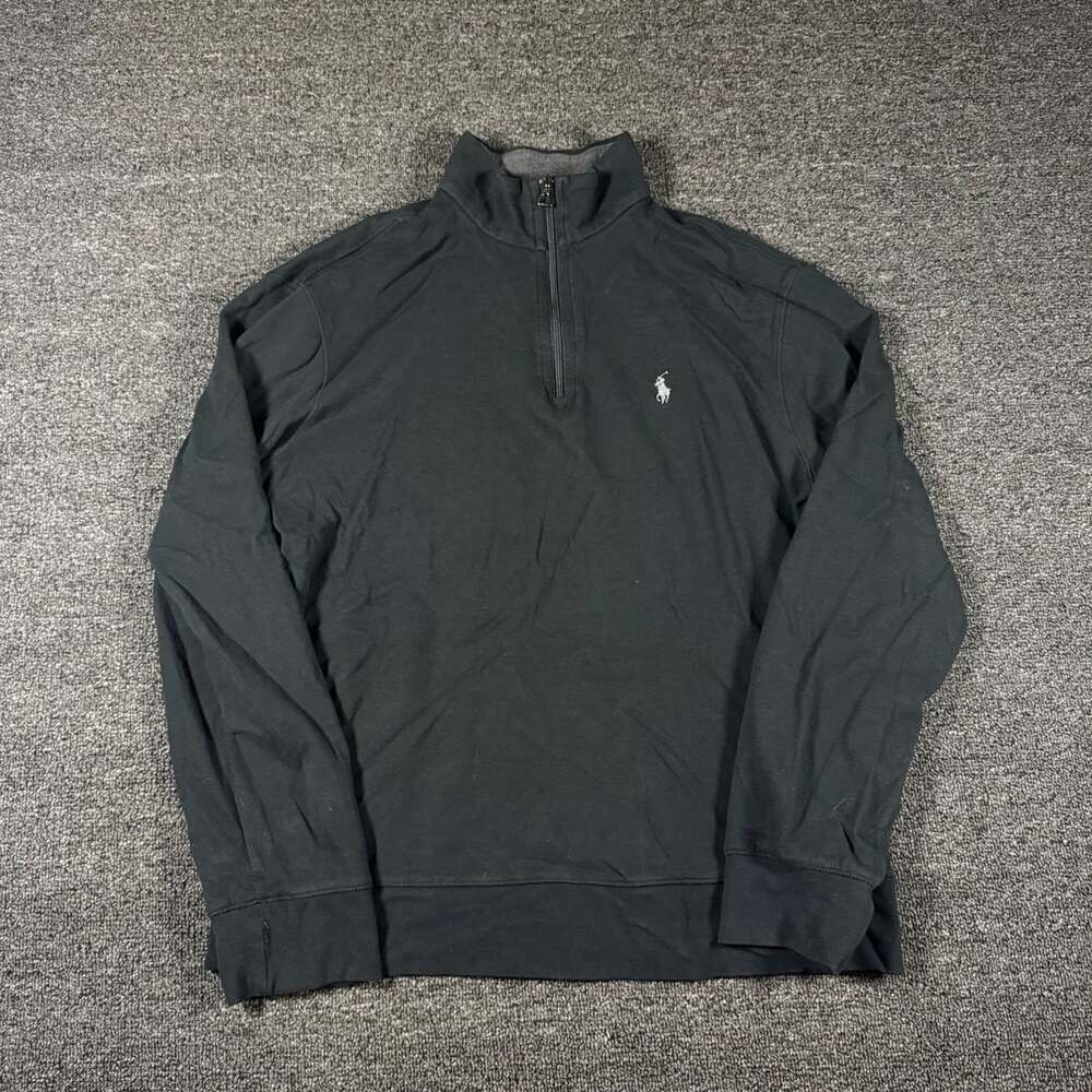 Polo Ralph Lauren Quarter Zip Sweatshirt Size M Black Pullover
